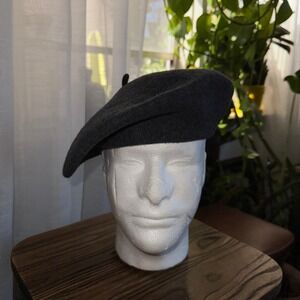 Beret Basque‎ Wool Beret Hat Beret Basque De Luxe Cap Dark Gray Women